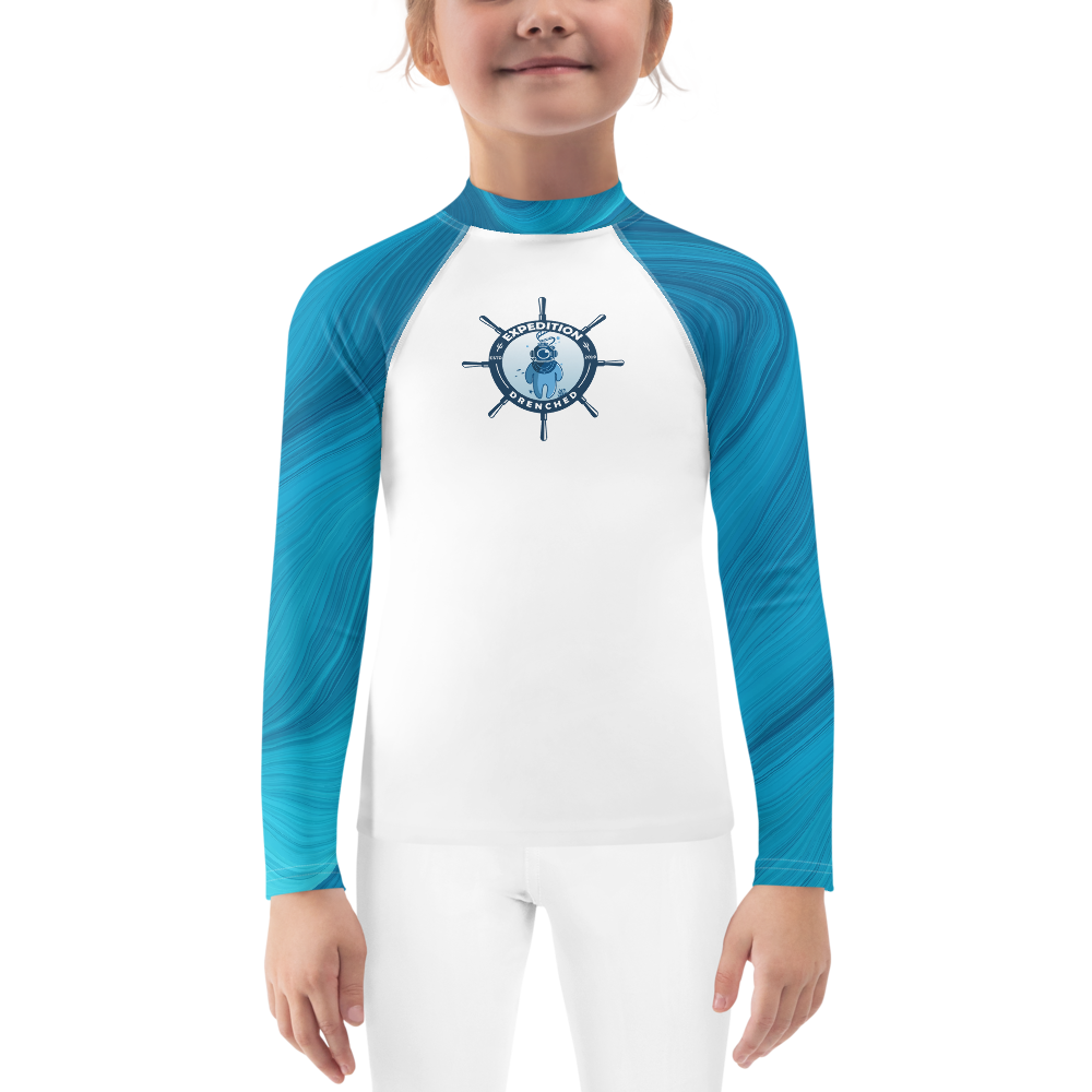 Blue Waves Kids Rash Guard | Expedition Drenched.
