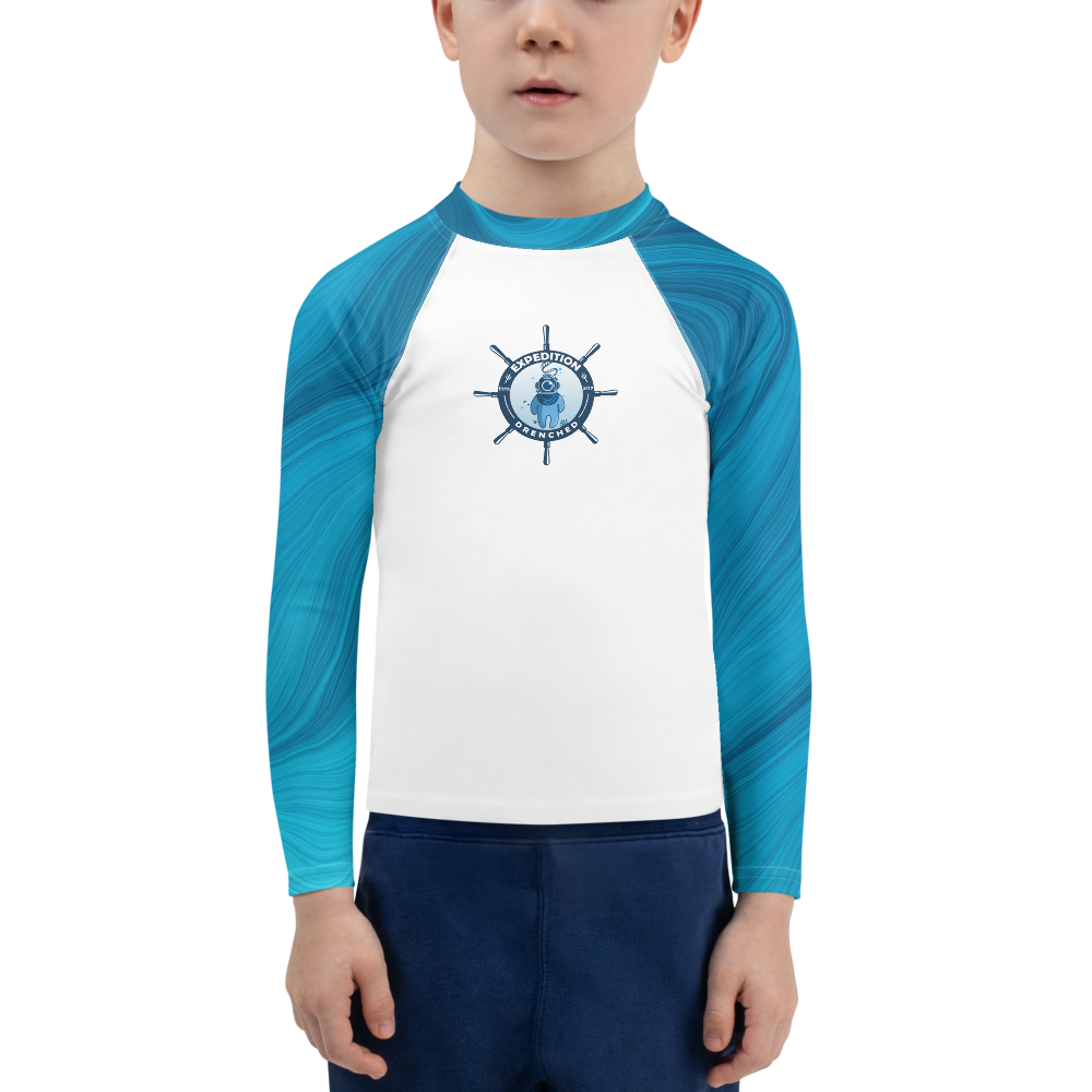 Blue Waves Kids Rash Guard | Expedition Drenched.