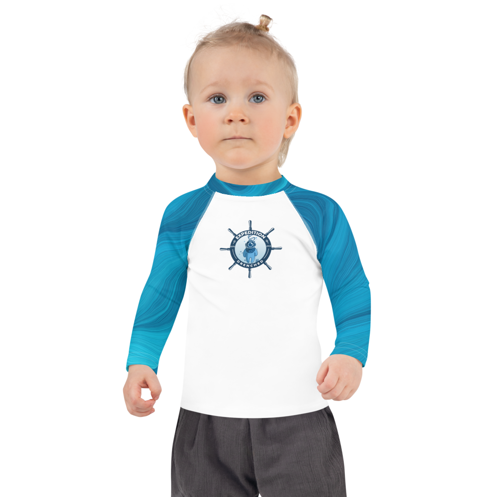 Blue Waves Kids Rash Guard | Expedition Drenched.
