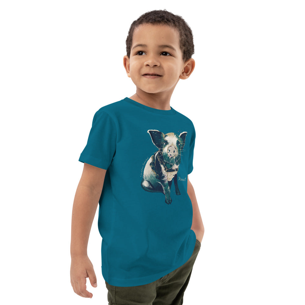 Peanut, The Sailing Pig - Organic Cotton Kids T-Shirt | Expedition Drenched.