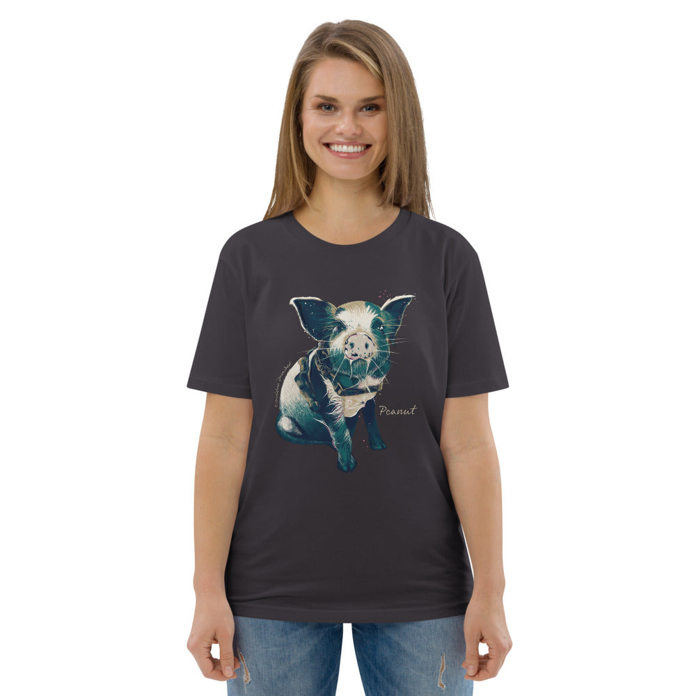 Peanut, The Sailing Pig - Unisex Organic Cotton T-shirt | Expedition Drenched.