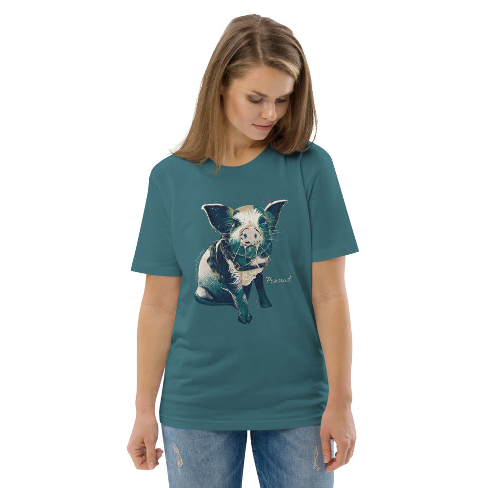 Peanut, The Sailing Pig - Unisex Organic Cotton T-shirt | Expedition Drenched.