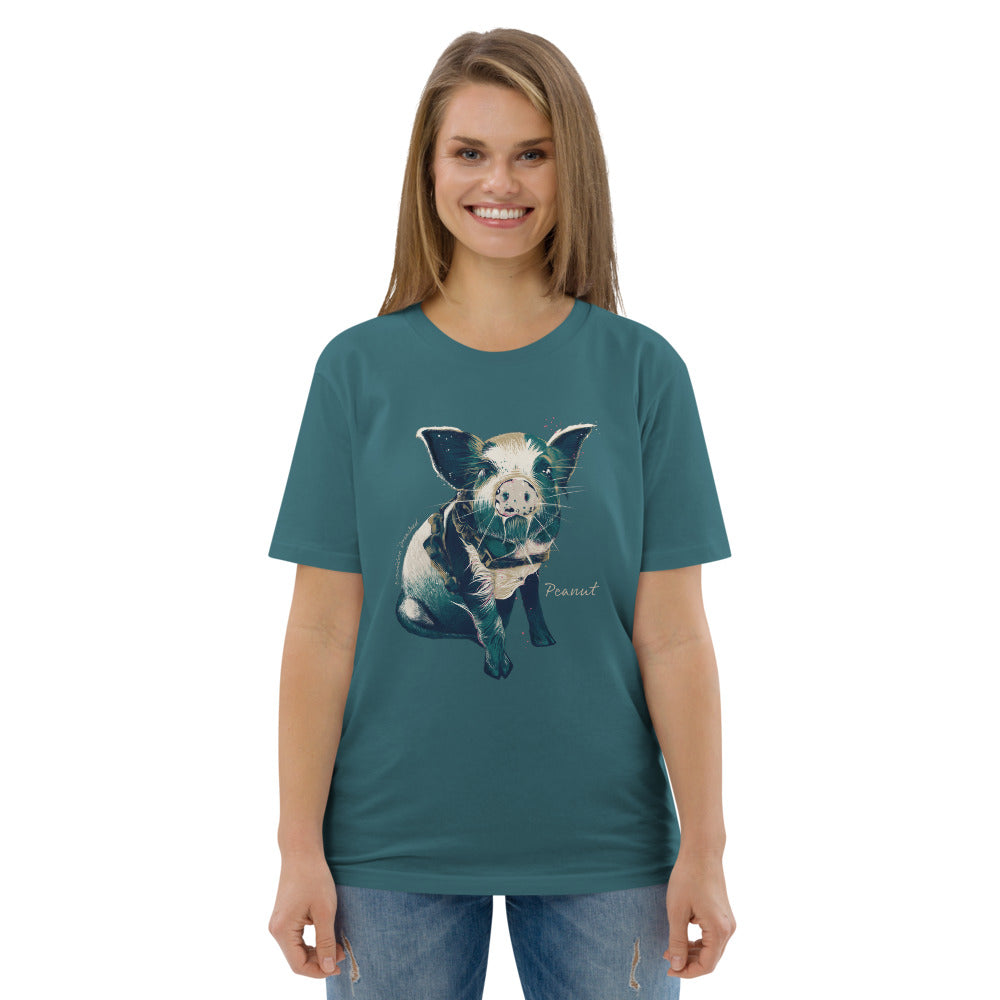 Peanut, The Sailing Pig - Unisex Organic Cotton T-shirt | Expedition Drenched.