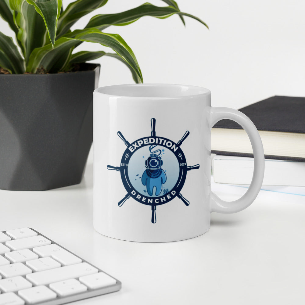 Expedition Drenched White Glossy Mug | Expedition Drenched.