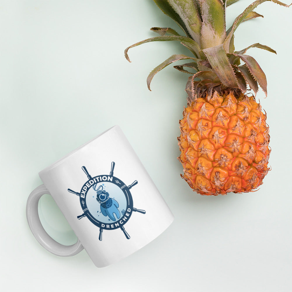 Expedition Drenched White Glossy Mug | Expedition Drenched.