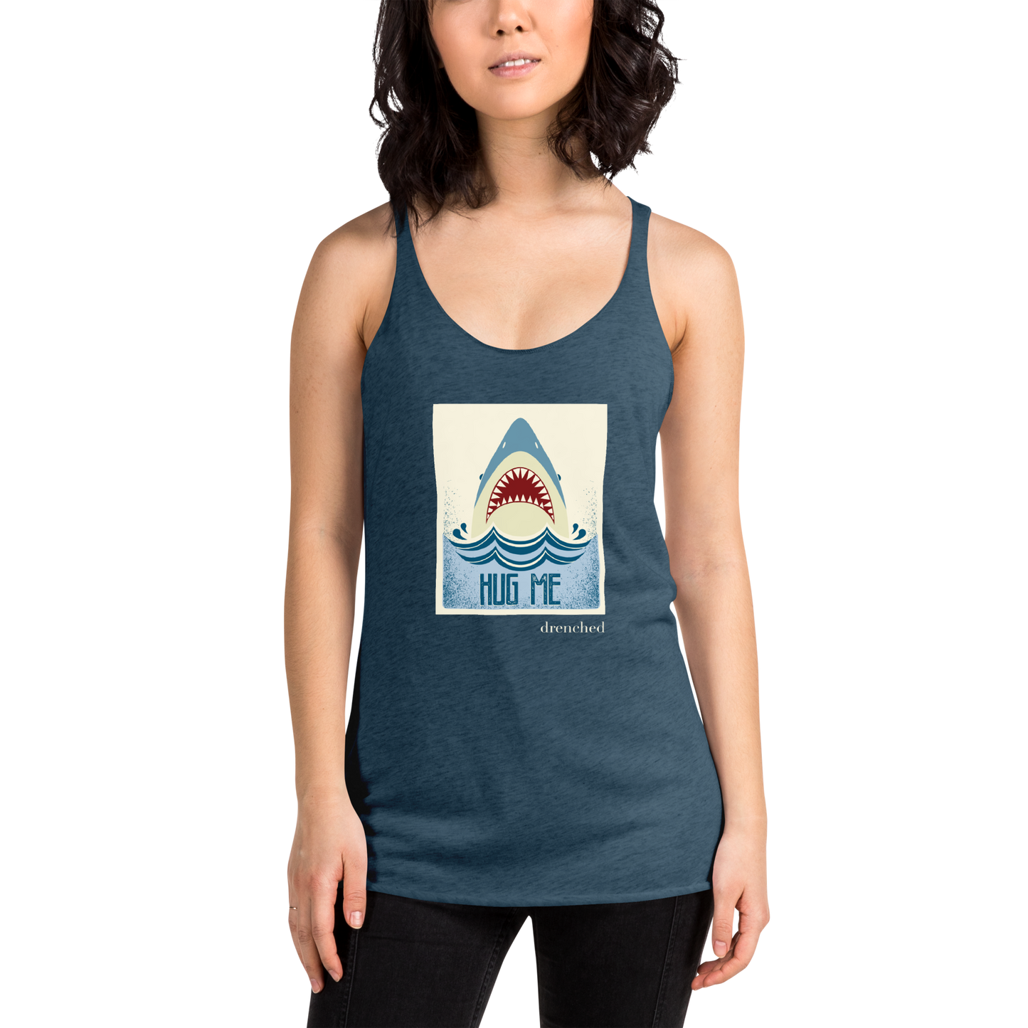 Women's Racerback Tank - Vintage Shark - Hug Me | Expedition Drenched.