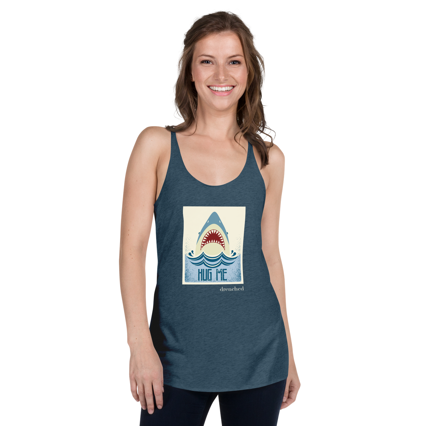 Women's Racerback Tank - Vintage Shark - Hug Me | Expedition Drenched.