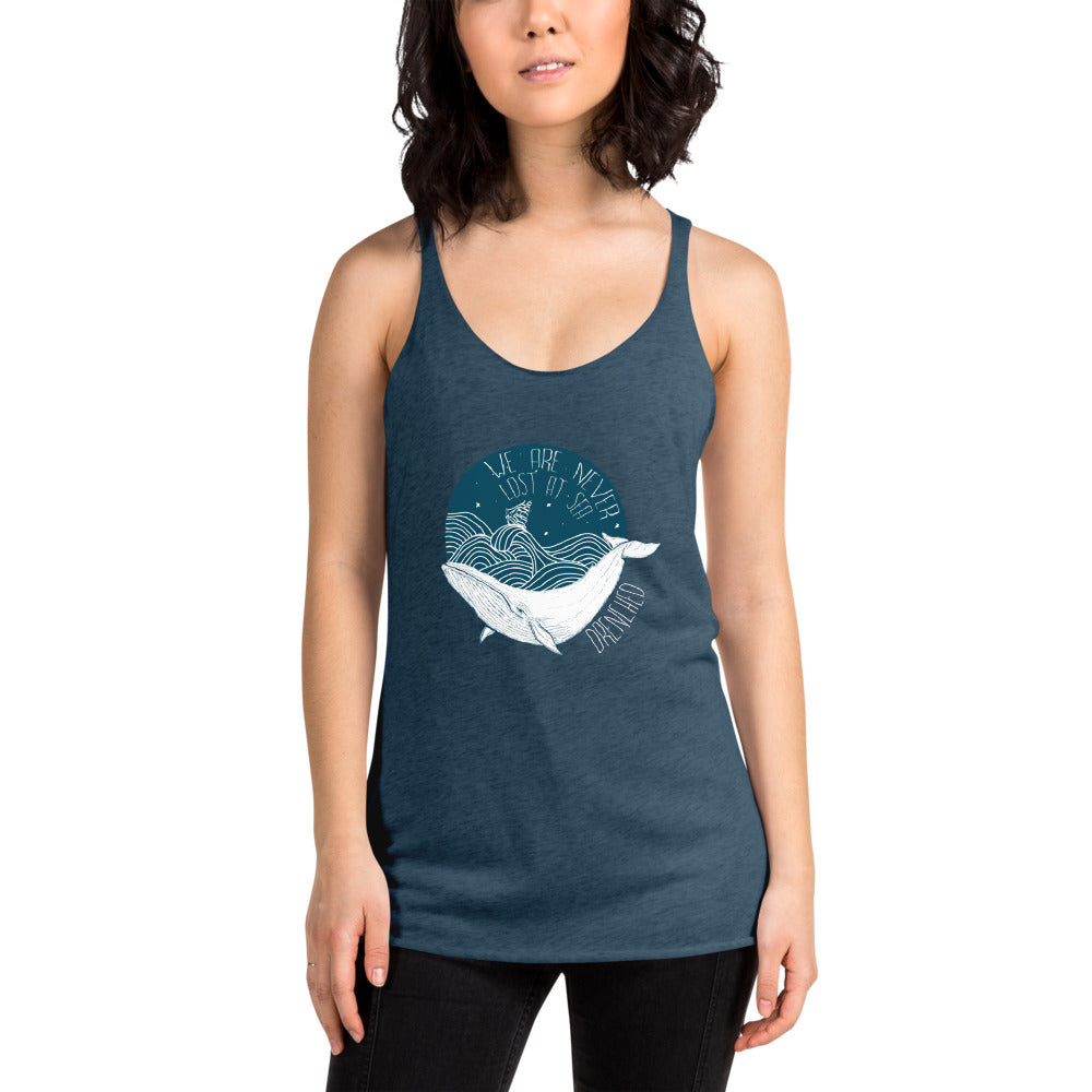 Women's Racerback Tank - We Are Never Lost At The Sea | Expedition Drenched