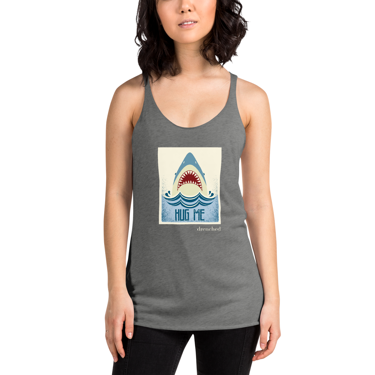 Women's Racerback Tank - Vintage Shark - Hug Me | Expedition Drenched.