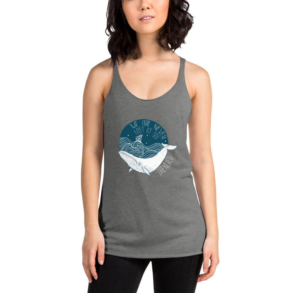 Women's Racerback Tank - We Are Never Lost At The Sea | Expedition Drenched