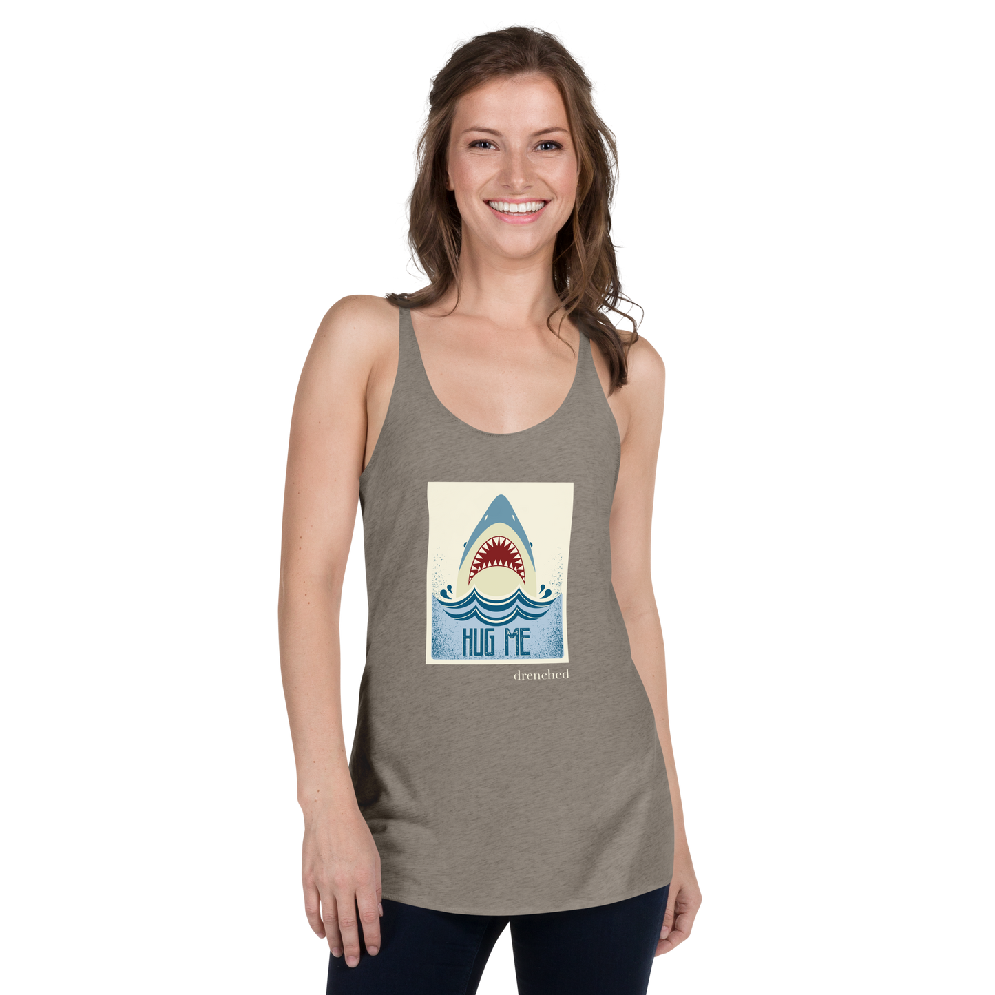 Women's Racerback Tank - Vintage Shark - Hug Me | Expedition Drenched.