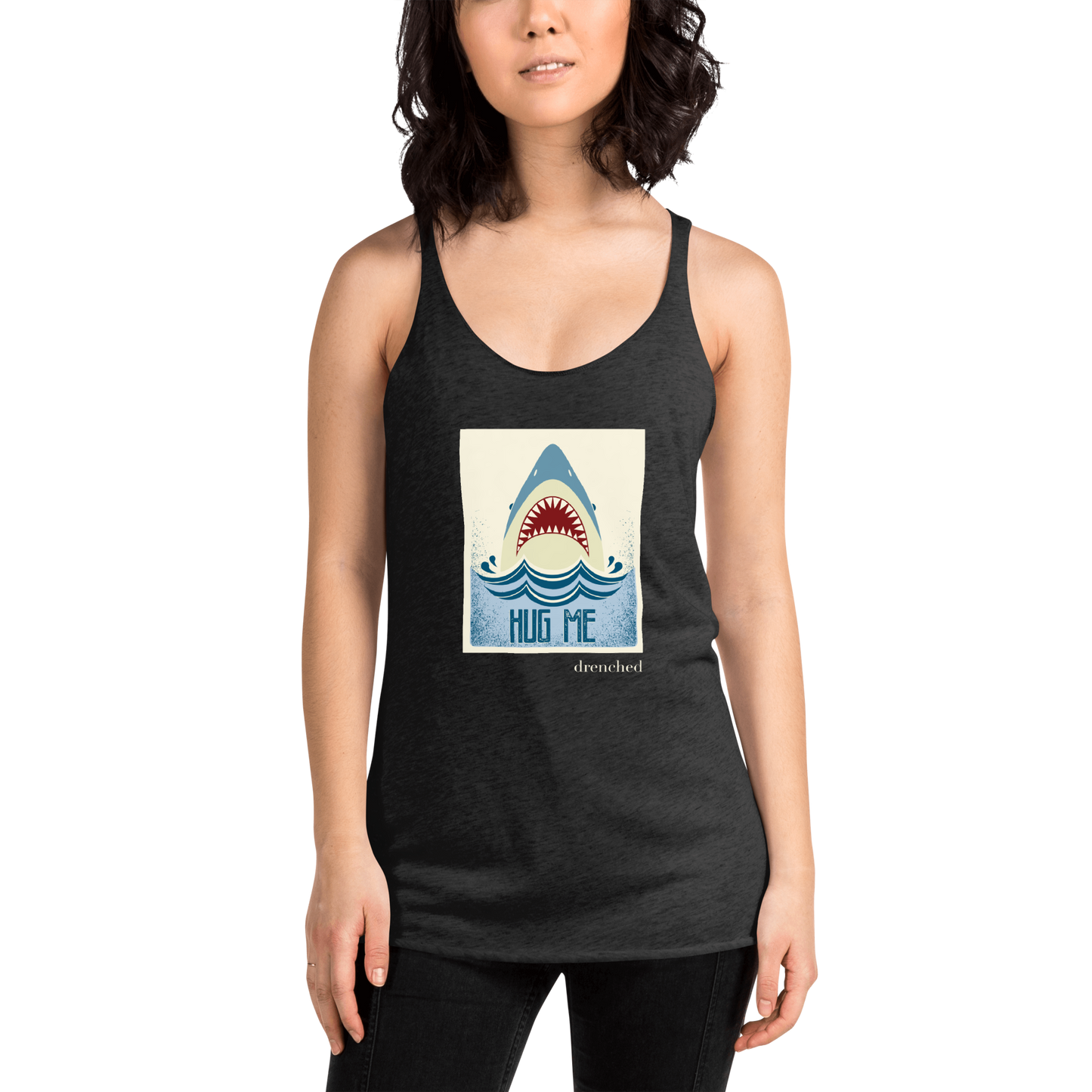 Women's Racerback Tank - Vintage Shark - Hug Me | Expedition Drenched.