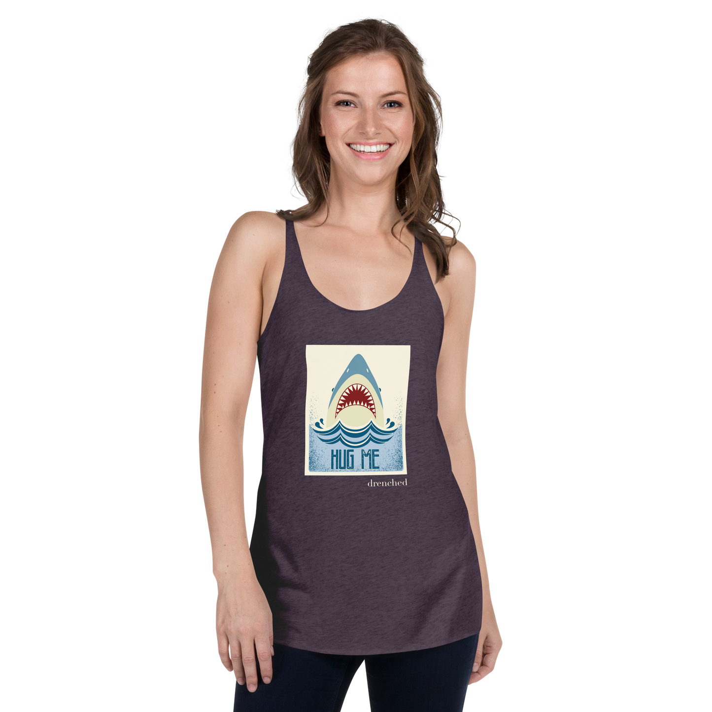 Women's Racerback Tank - Vintage Shark - Hug Me | Expedition Drenched.