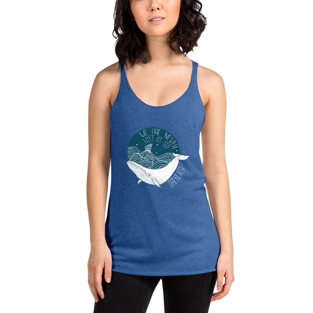 Women's Racerback Tank - We Are Never Lost At The Sea | Expedition Drenched