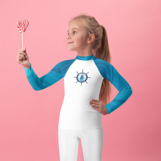 Blue Waves Kids Rash Guard | Expedition Drenched.