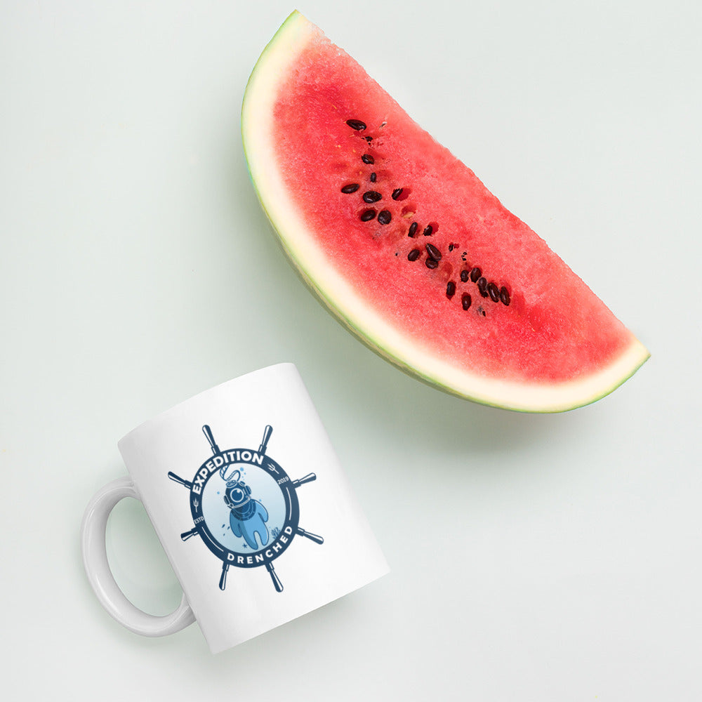Expedition Drenched White Glossy Mug | Expedition Drenched.