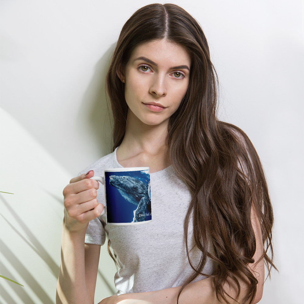 Humpback Whale White Glossy Mug | Expedition Drenched.