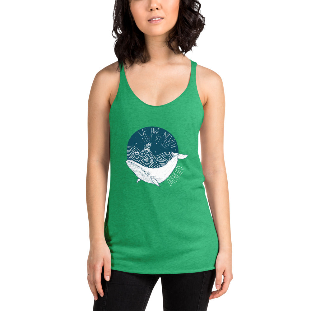 Women's Racerback Tank - We Are Never Lost At The Sea