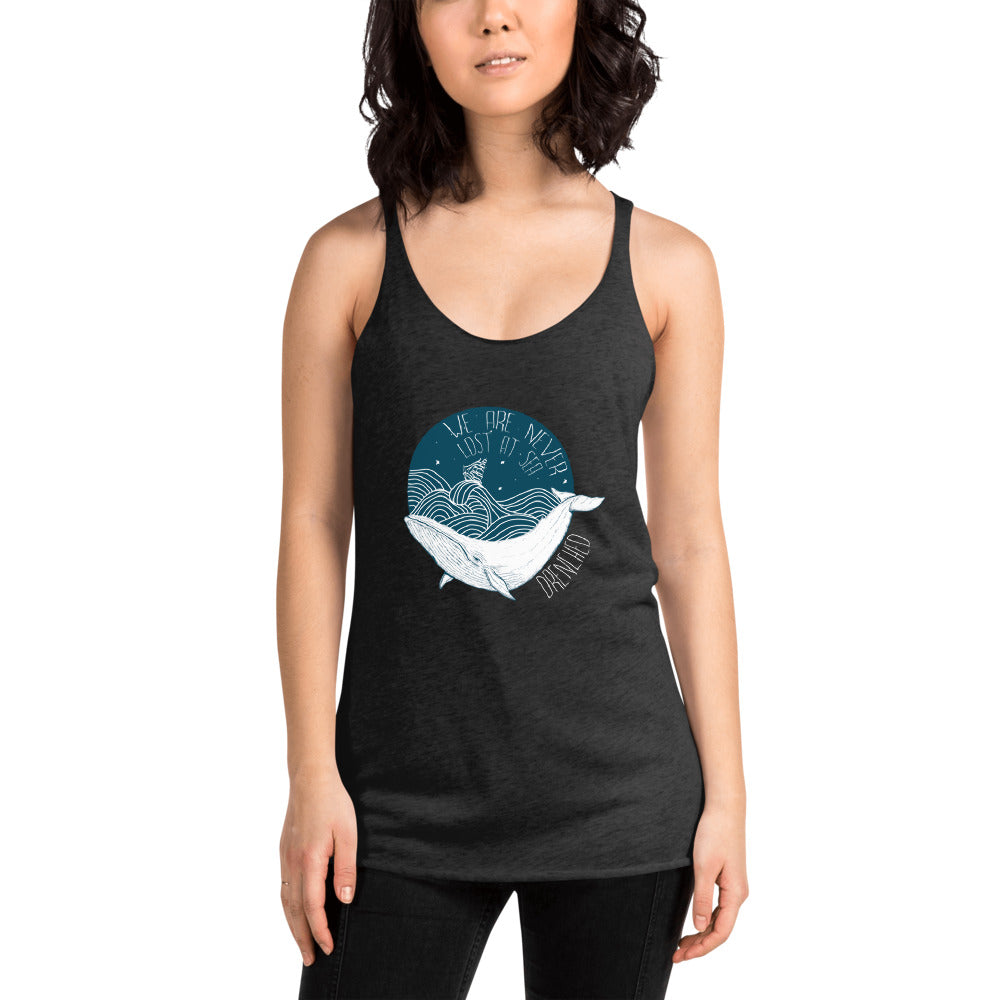 Women's Racerback Tank - We Are Never Lost At The Sea | Expedition Drenched