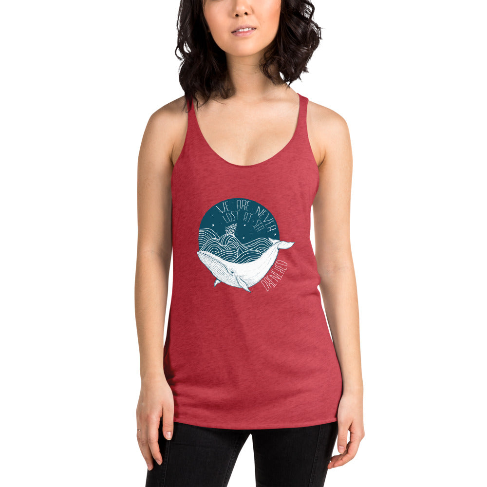 Women's Racerback Tank - We Are Never Lost At The Sea | Expedition Drenched