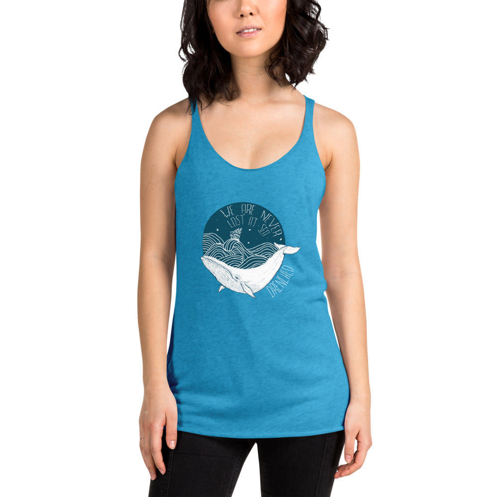 Women's Racerback Tank - We Are Never Lost At The Sea